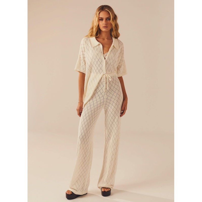 Jaded Knit Pants – White Sand