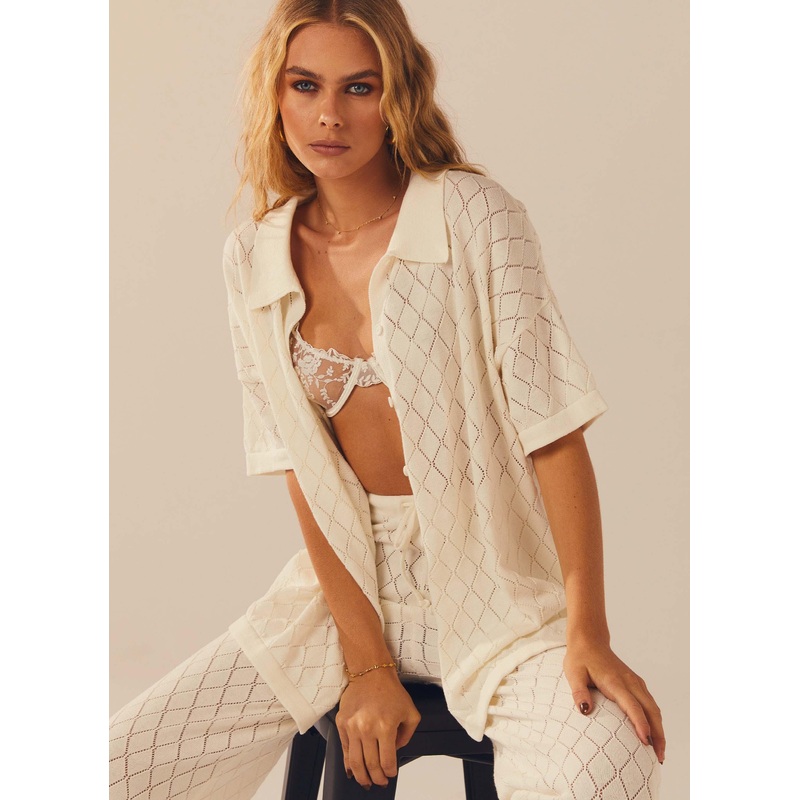 Jaded Knit Shirt – White Sand
