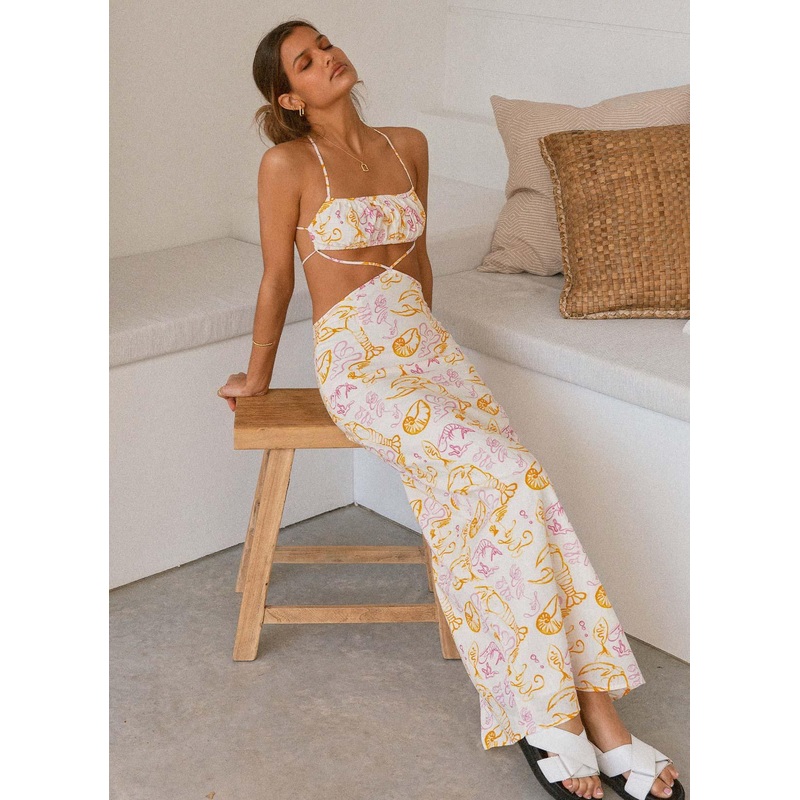 Limonada Linen Maxi Dress – Oceanus