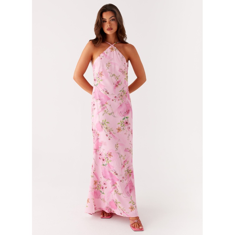 Pascal Maxi Dress – Pink Floral Print