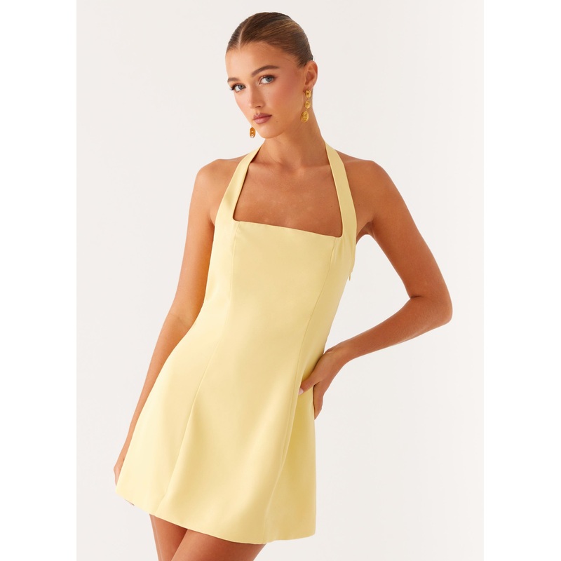 Remi Halter Mini Dress – Yellow