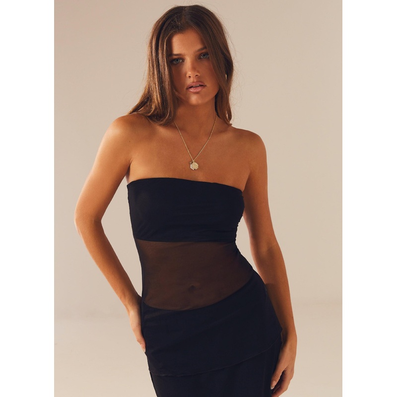 Selene Mesh Tube Top – Black
