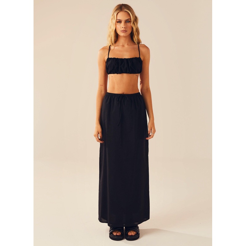 Sicilian Sun Maxi Skirt – Black