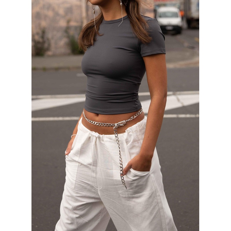 Solidify Me Baby Tee – Gunmetal Grey