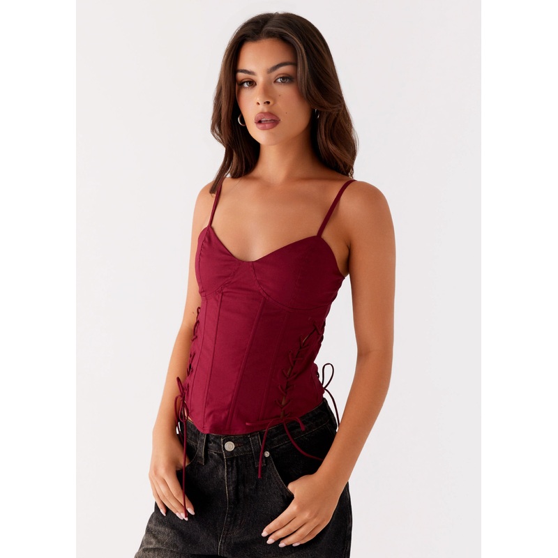 Tallie Corset Top – Red