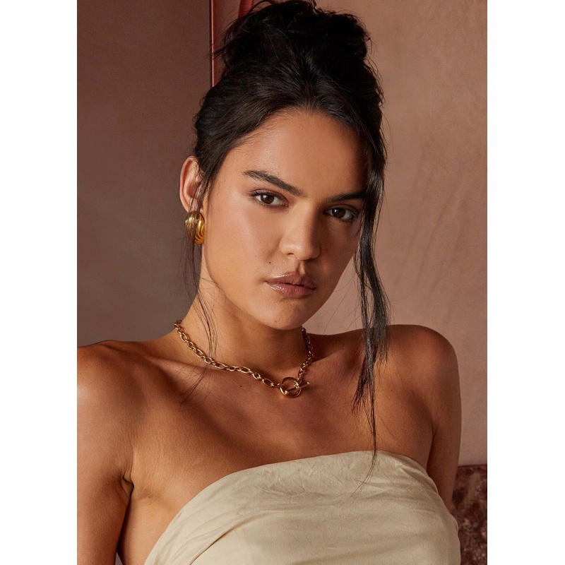 Tally Chain T-Bar Necklace – Gold