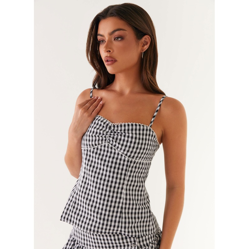 Bellamy Top – Black Gingham