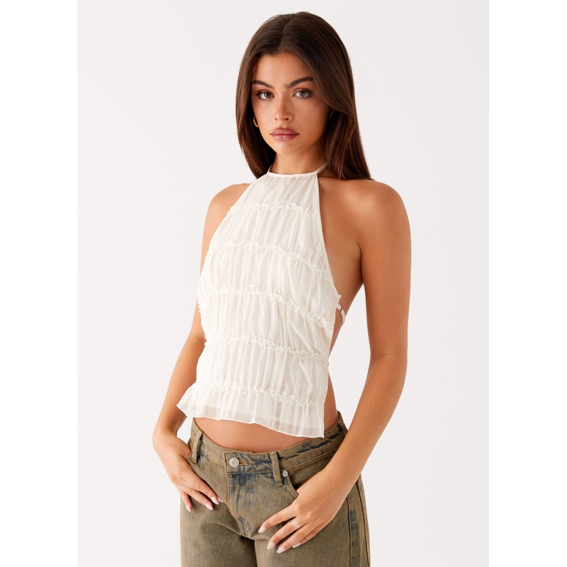 Bennie Halter Top – Ivory