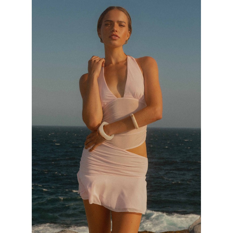 Calissa Haltherneck Mini Dress – Pink
