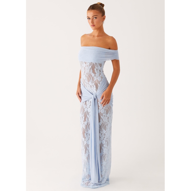 Gracie Twist Maxi Dress – Blue