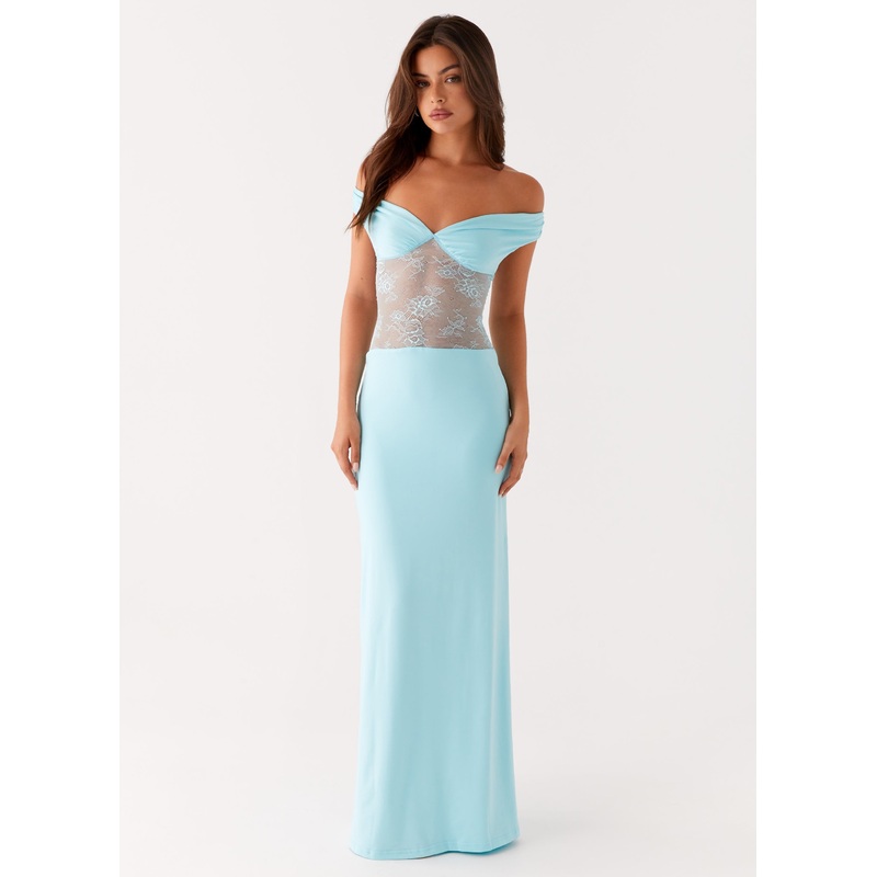 Infatuation Lace Maxi Dress – Turquoise