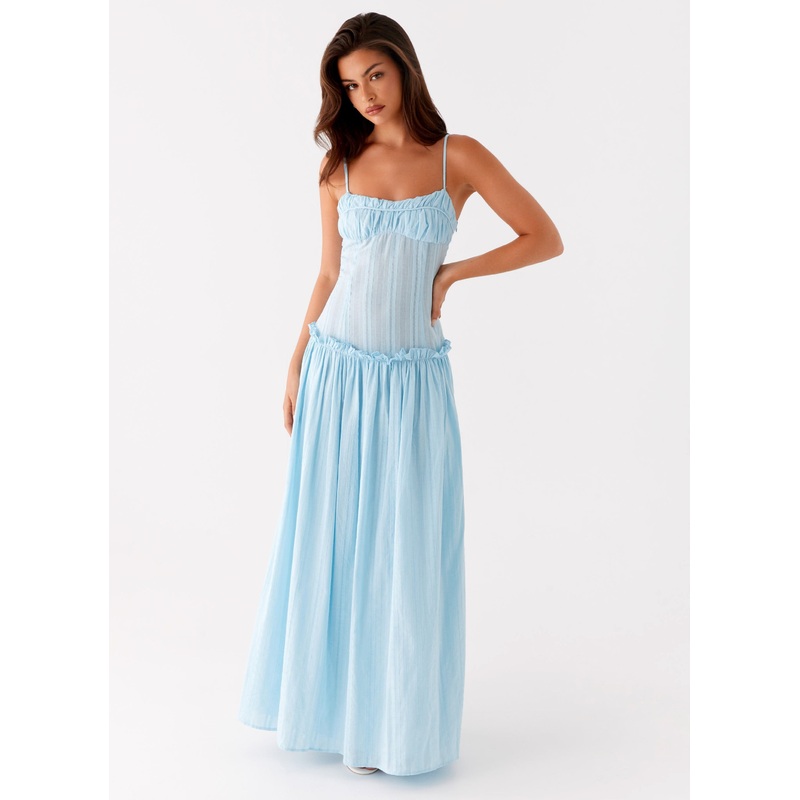 Jacinda Drop Waist Maxi Dress – Blue