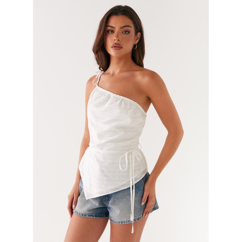 Joanne One Shouder Top – White