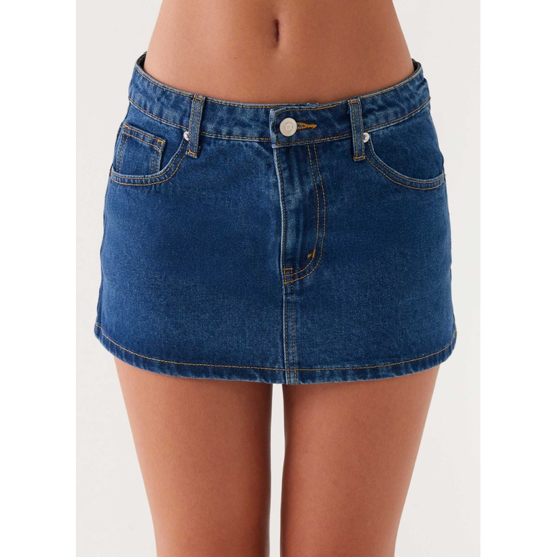 Maysa Low Rise Mini Skirt – Dark Blue