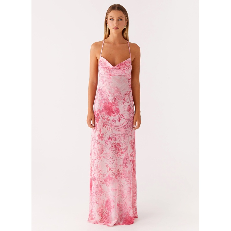 Tara Maxi Dress – Pink Print