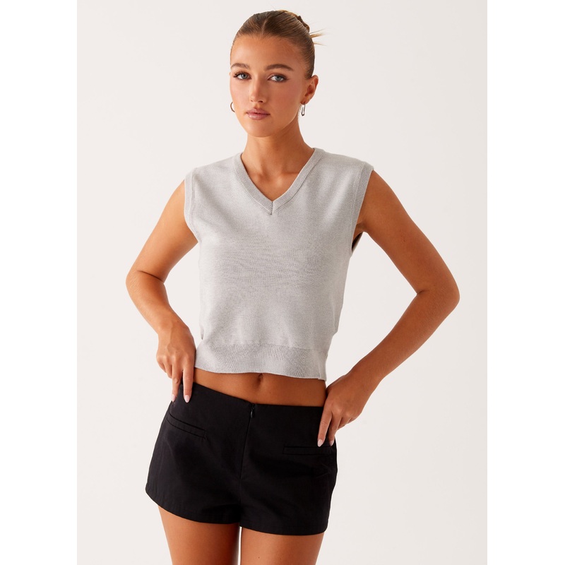 Tyne Knit Vest – Grey