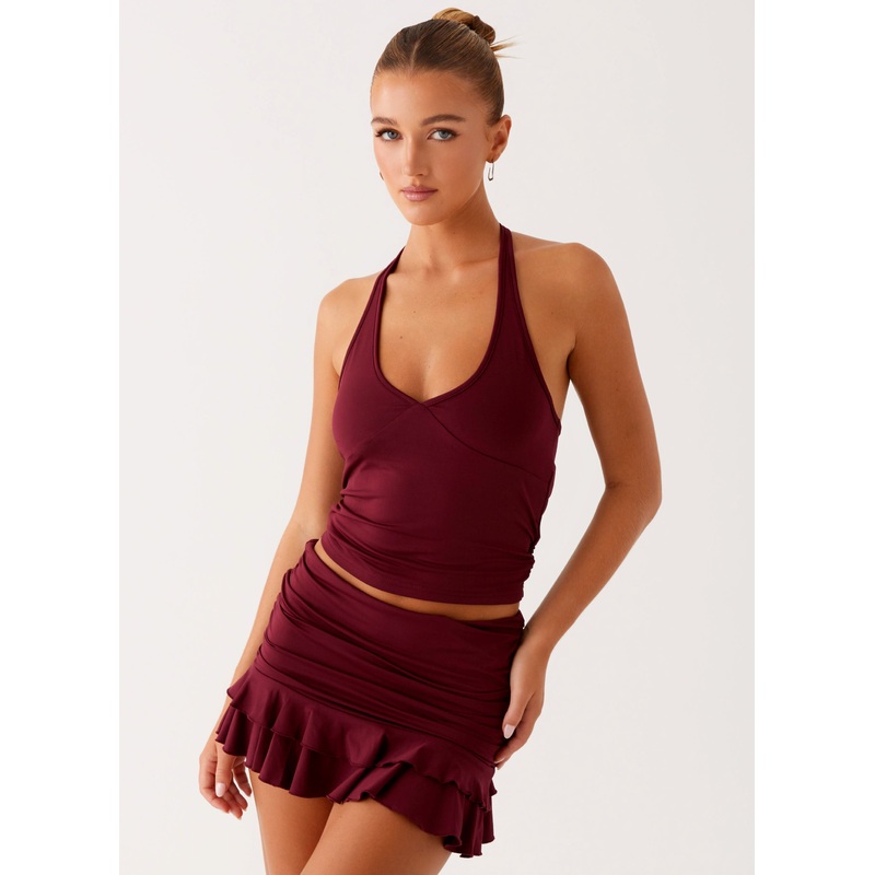 Bernie Mini Skirt – Raspberry Wine