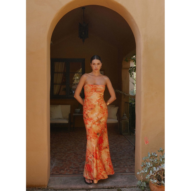 Carmen Maxi Dress – Sunset Floral