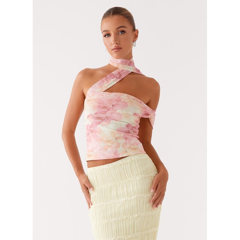 Christal Scarf Top – Floral Print