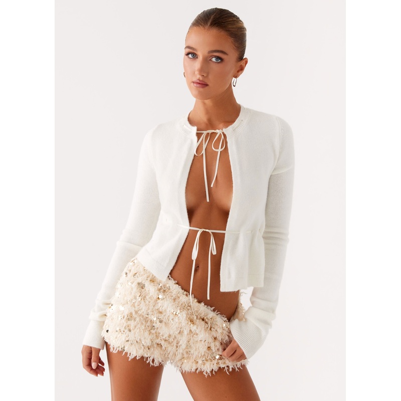 Crush Knit Top – White