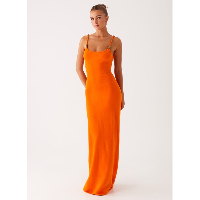 Elaina Knit Maxi Dress – Orange