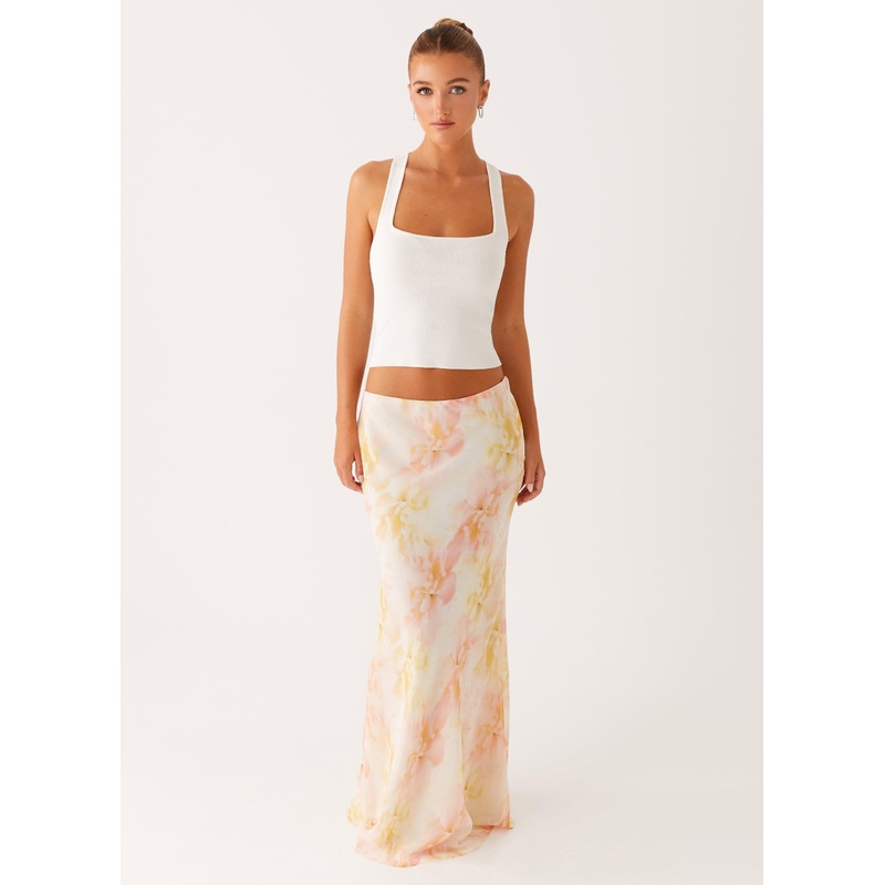 Harlow Chiffon Maxi Skirt – Floral Print