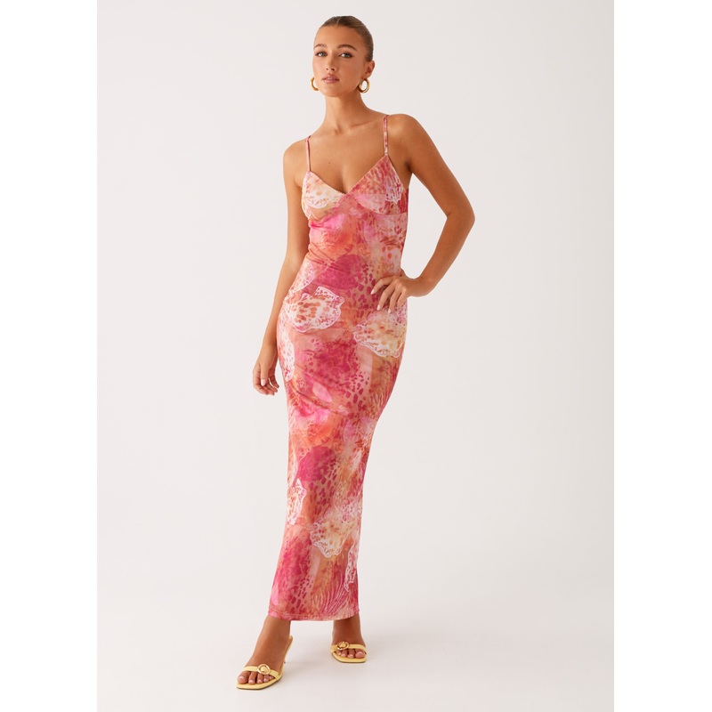 Kasey Midi Dress – Flamingo Fling