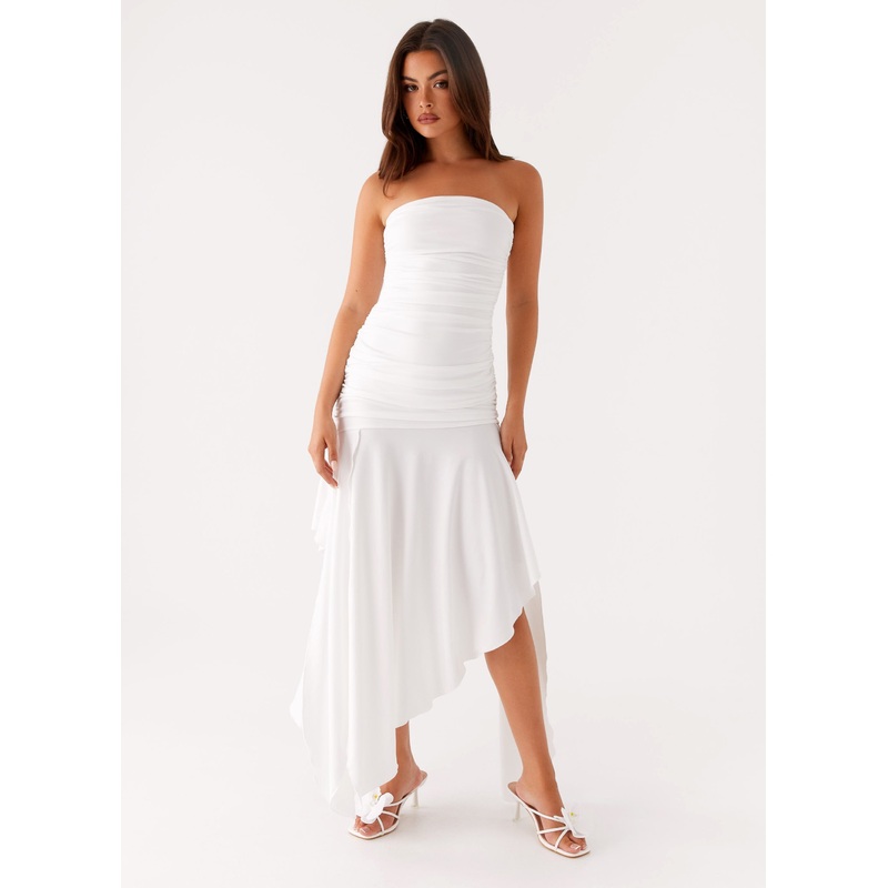 Ora Strapless Maxi Dress – White