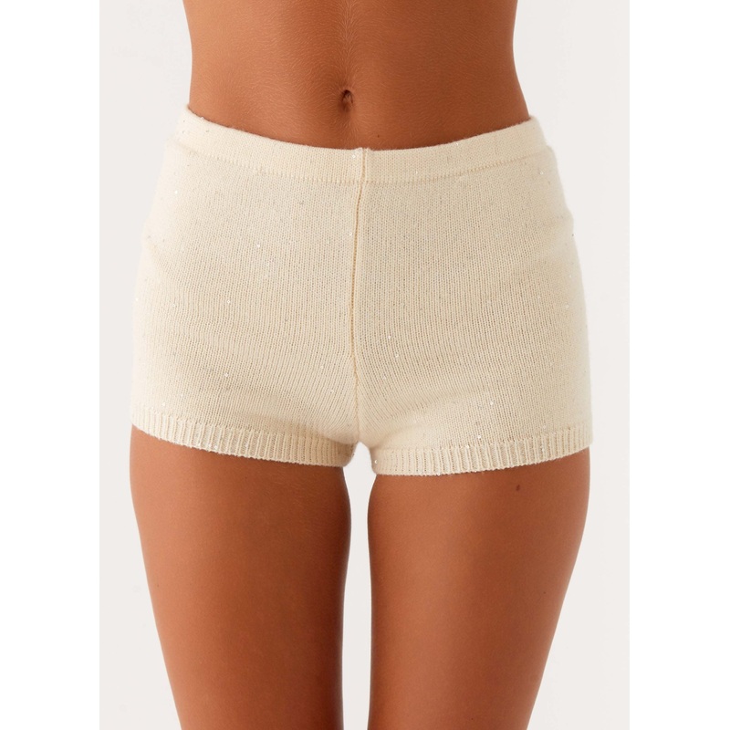 Ownley Sequin Knit Shorts – Ivory