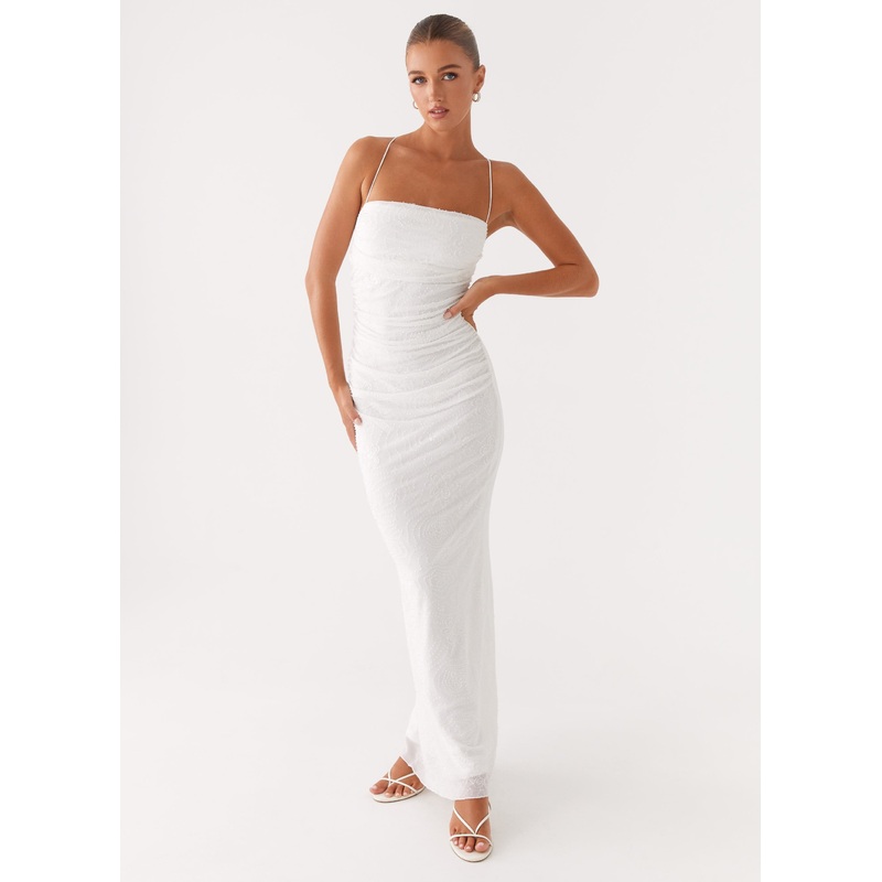 Paxton Beaded Maxi Dress – White