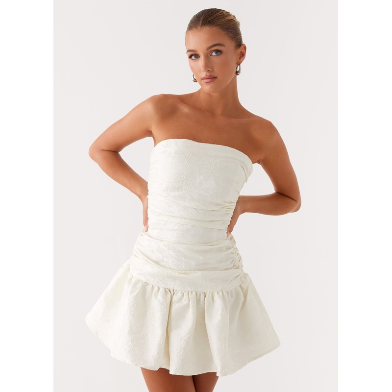 Ray Of Light Mini Dress – White
