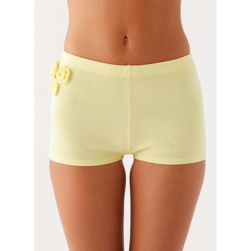 Aliah Knit Shorts – Yellow