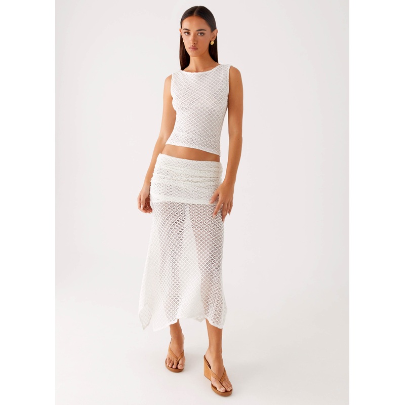 Genesis Midi Skirt – White