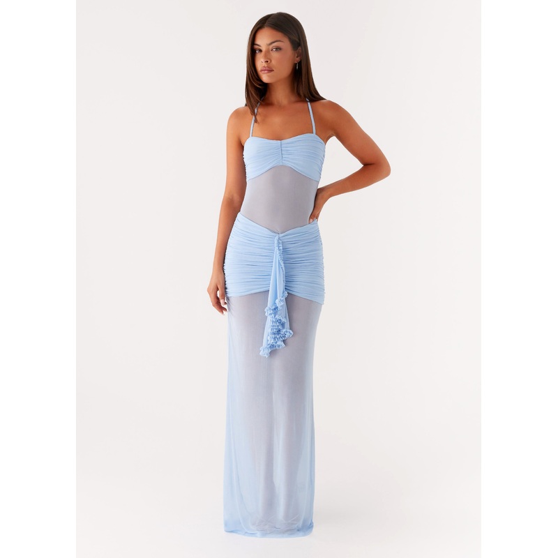 Lily Halter Maxi Dress – Blue