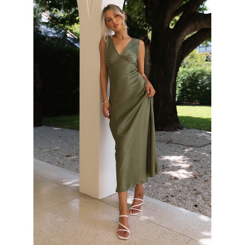 Loren Midi Dress – Khaki