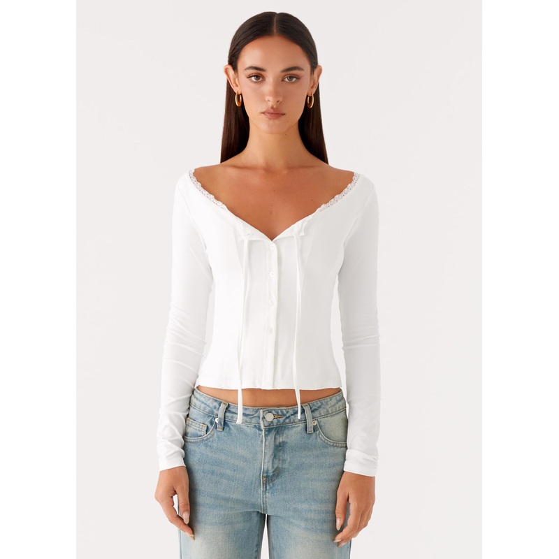 Moda Long Sleeve Top – White