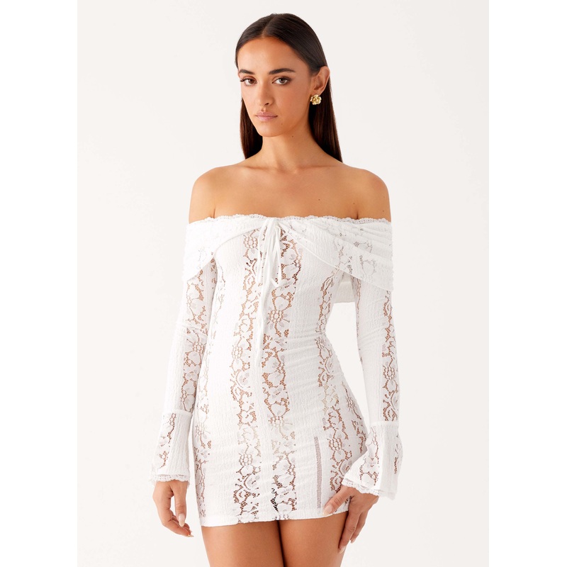 Syvanna Lace Mini Dress – White
