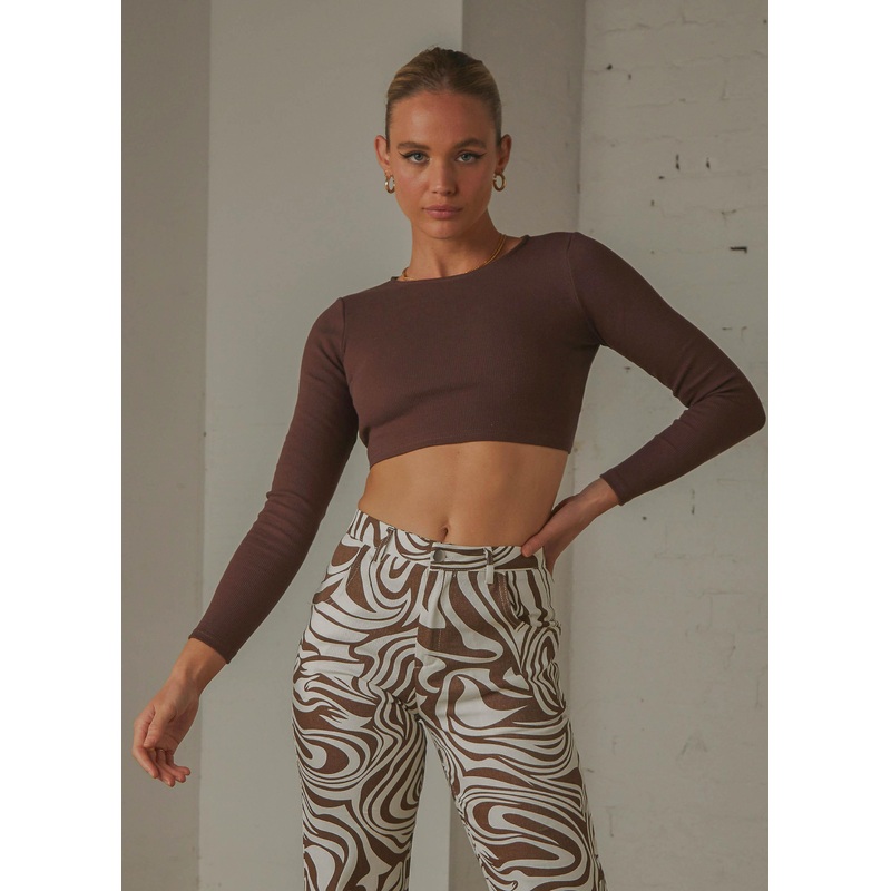 Total Crush Tie Back Top – Choc Brown