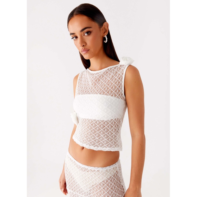 Velli Crochet Top – White