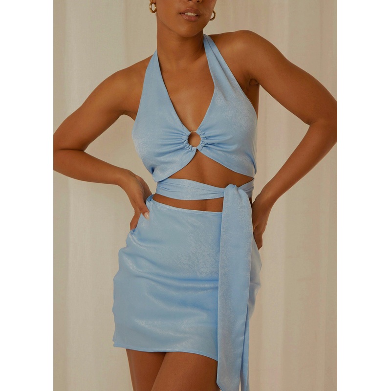 Weekend Plans Mini Skirt – Sky