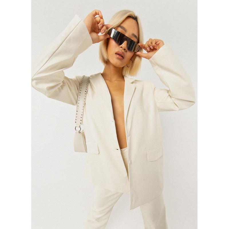 In The Mix Blazer – Ivory Snakeskin