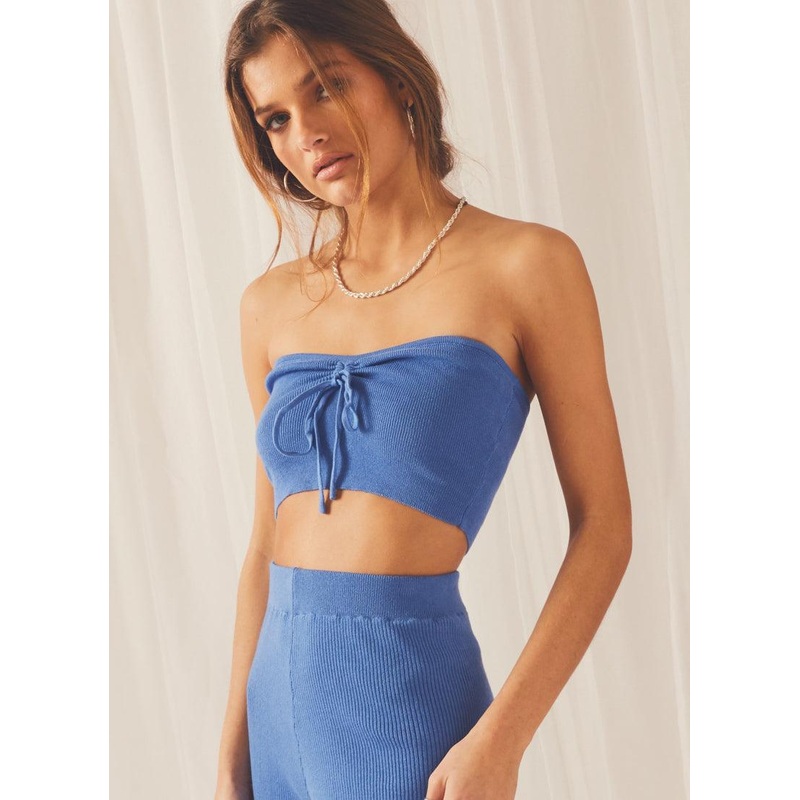 Into The Deep Knit Crop – Sky Blue