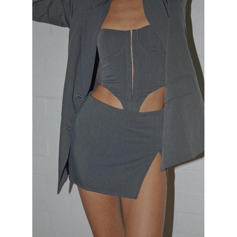Maggie Mini Skirt – Charcoal