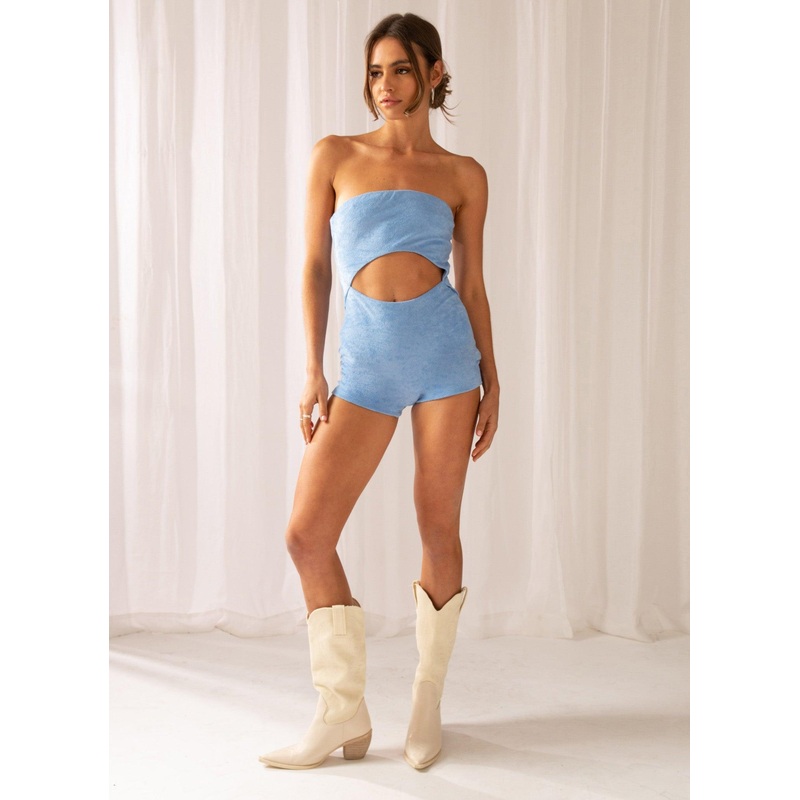 Poolside Fever Terry Jumpsuit – Ocean Blue
