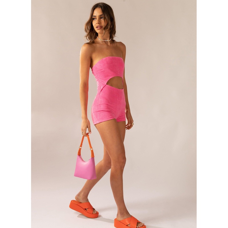 Poolside Fever Terry Jumpsuit – Perry Pink