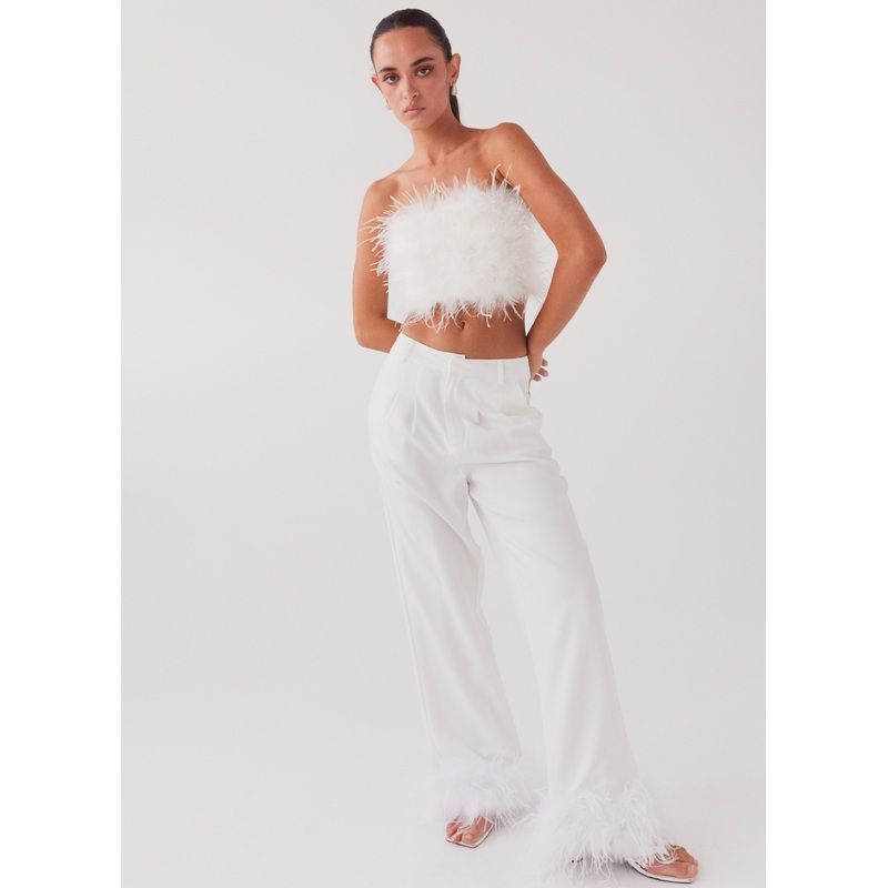 Shake It Off Feather Pants – Snow