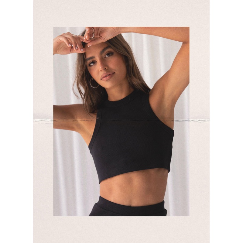 Spencer Organic Cotton Rib Tank – Black