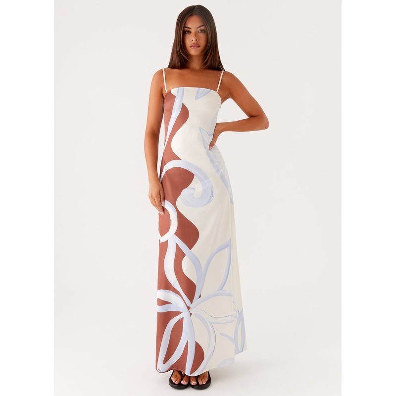 Aster Bloom Maxi Dress – Bloom Wave Print