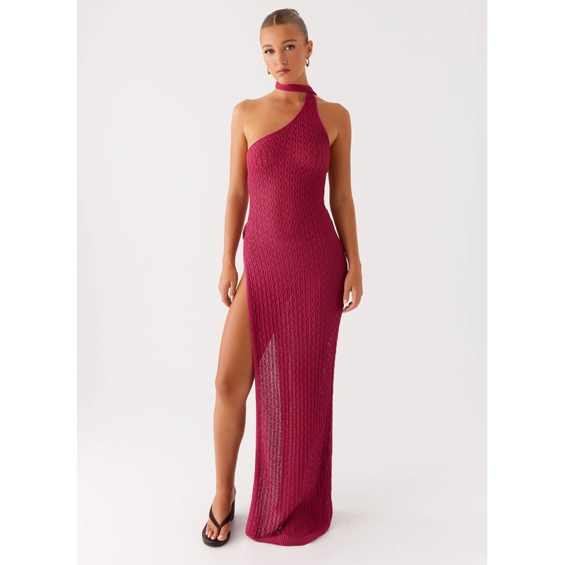 Carryn Knit Maxi Dress – Hot Pink