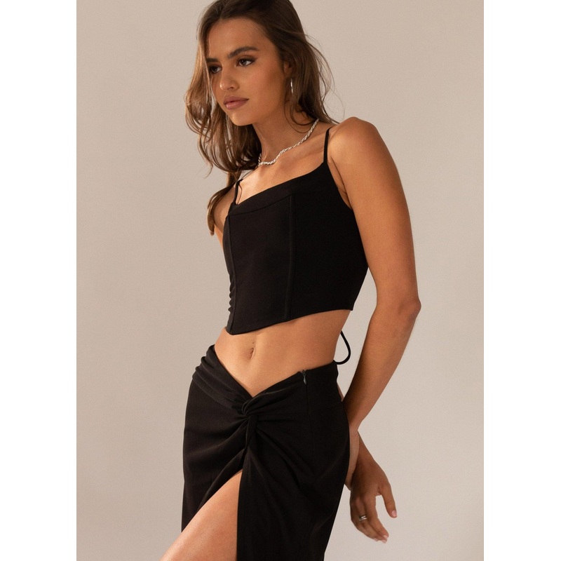 Dusk To Dawn Bustier Top – Onyx